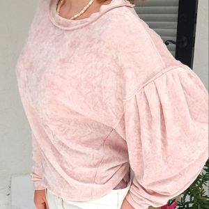 Free People velvet look long sleeve top